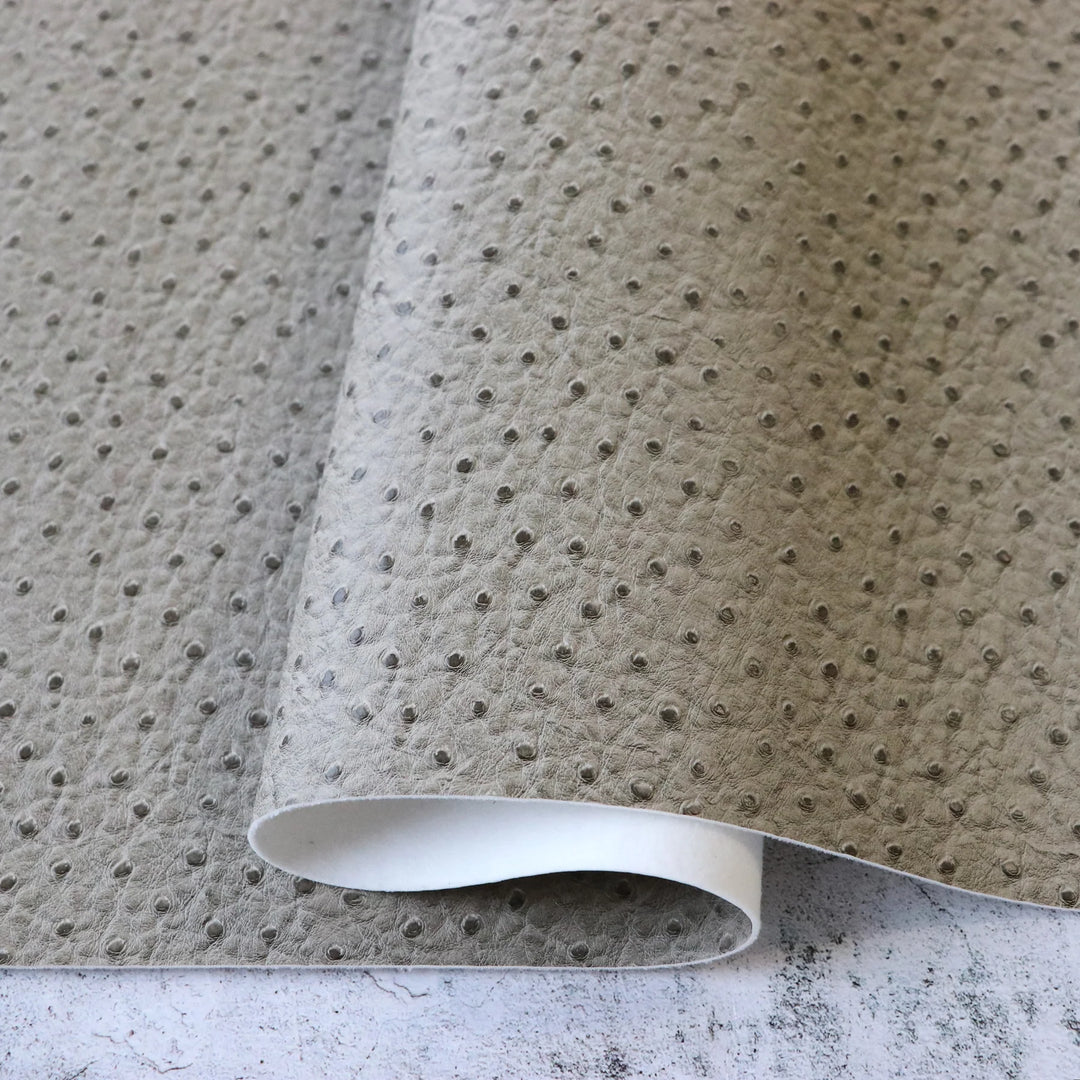Ecru Ostrich Faux Leather - Packaged 1/2 yard Cut