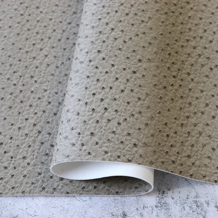Ecru Ostrich Faux Leather - Packaged 1/2 yard Cut