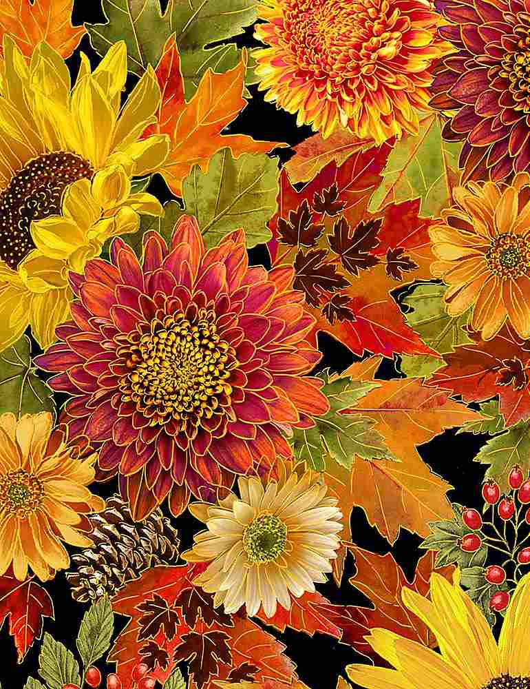 Give Thanks - Packed Harvest Bouquets Metallic, Black - HARVEST-CM1286