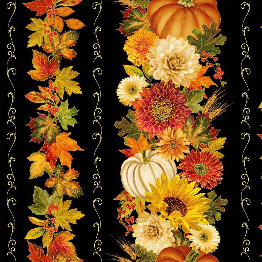 Give Thanks - Harvest 11" Stripes, Black - HARVEST-CM4131