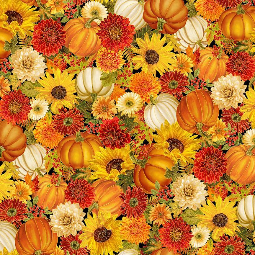 Give Thanks - Harvest Floral & Metallic Pumpkin, Autumn - HARVEST-CM4134