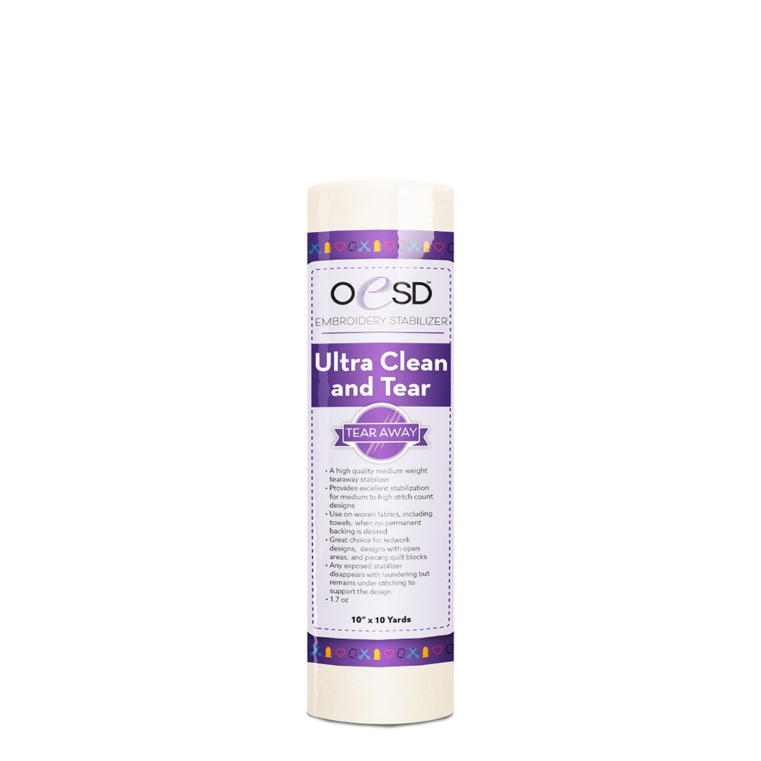 Ultra Clean & Tear - Tear Away Stabilizer - 10" x 10yds