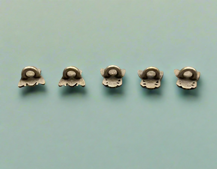 Set of 5 Sterling Silver Fly Buttons