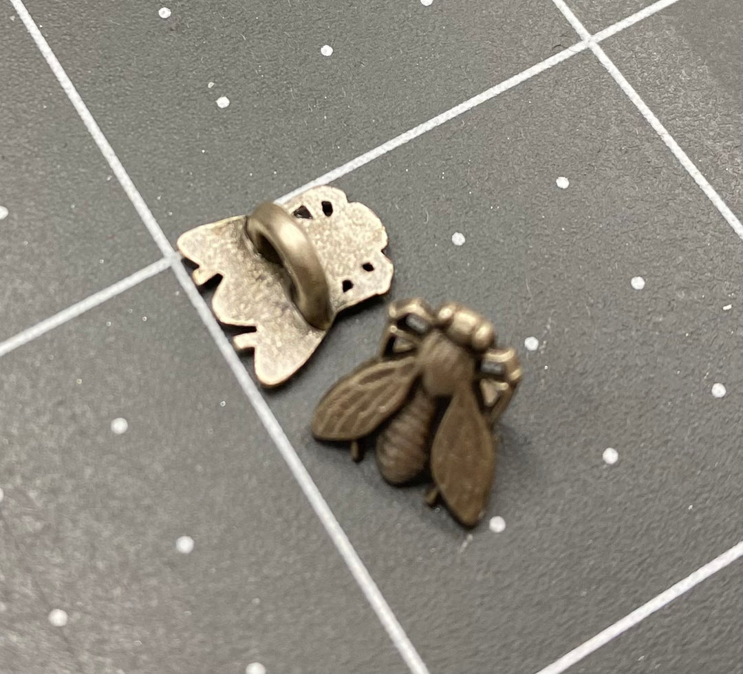 Set of 5 Sterling Silver Fly Buttons