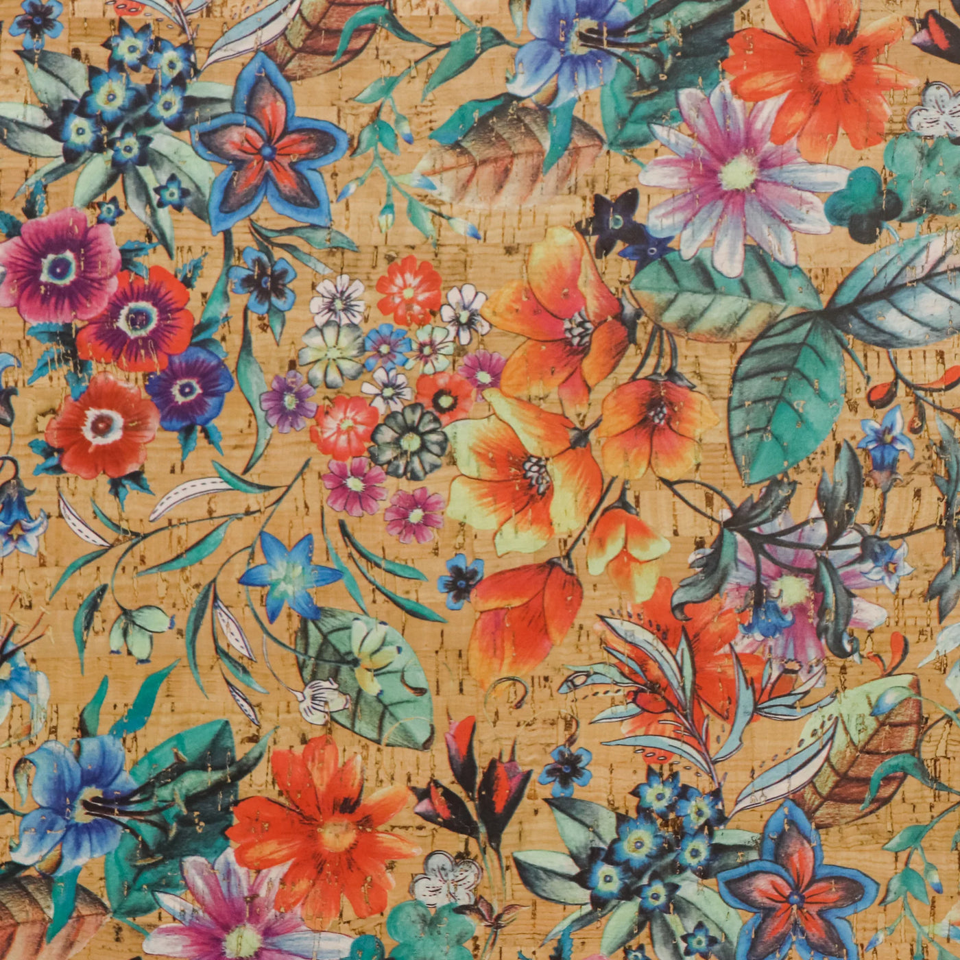 Sallie Tomato Rainbow Retro Art Cork Fabric- 1/2 Yard Cut - AccuQuilt