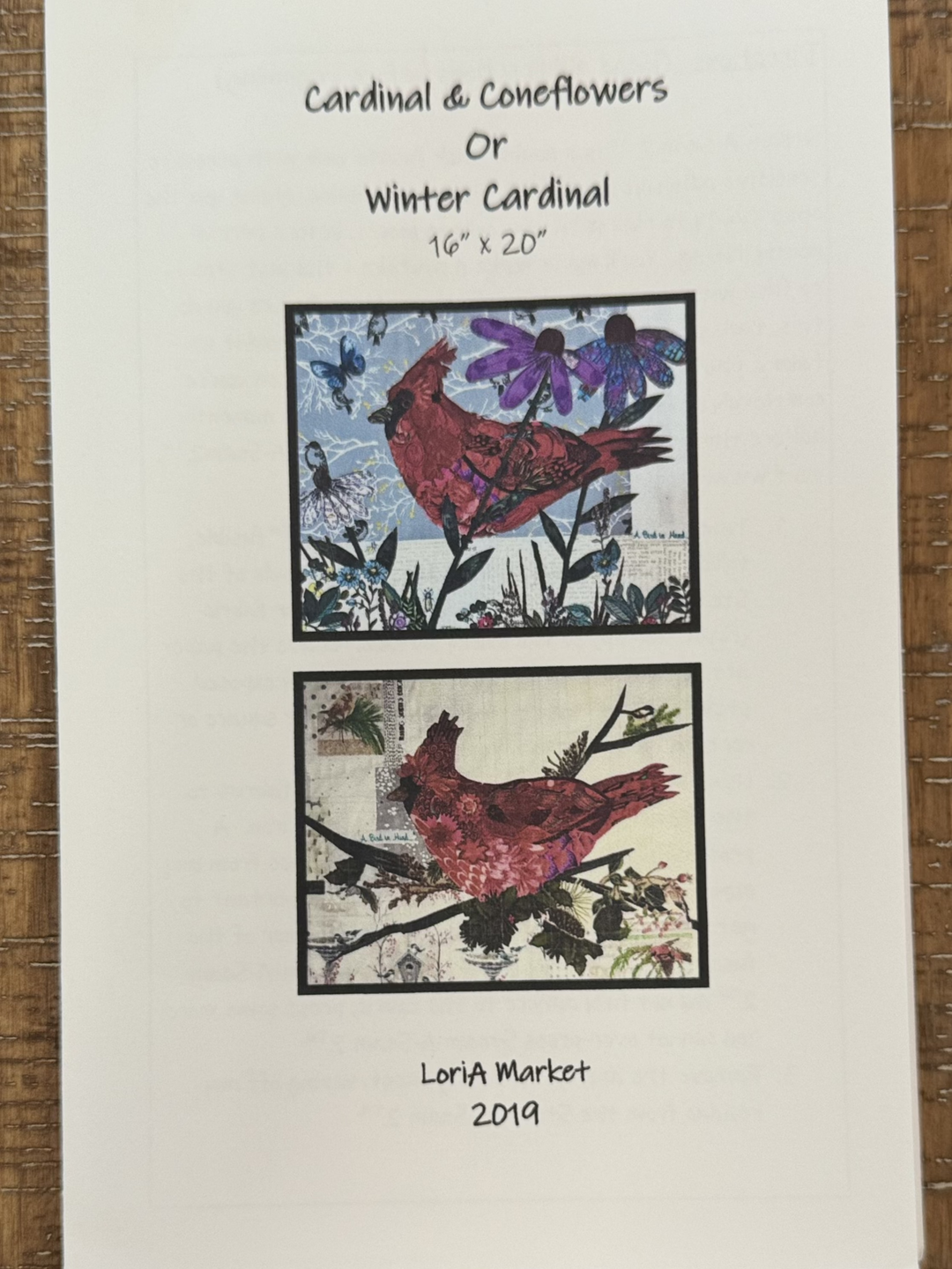 Cardinal & Coneflowers or Winter Cardinal Collage