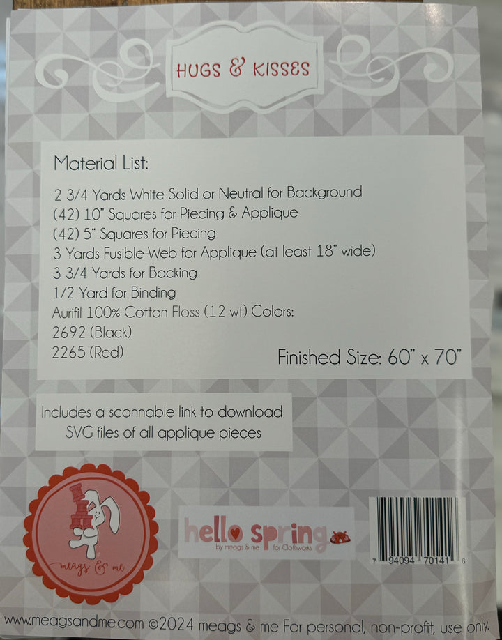 Hugs & Kisses - Quilt Pattern