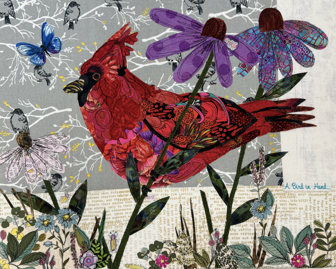 Cardinal & Coneflowers or Winter Cardinal Collage