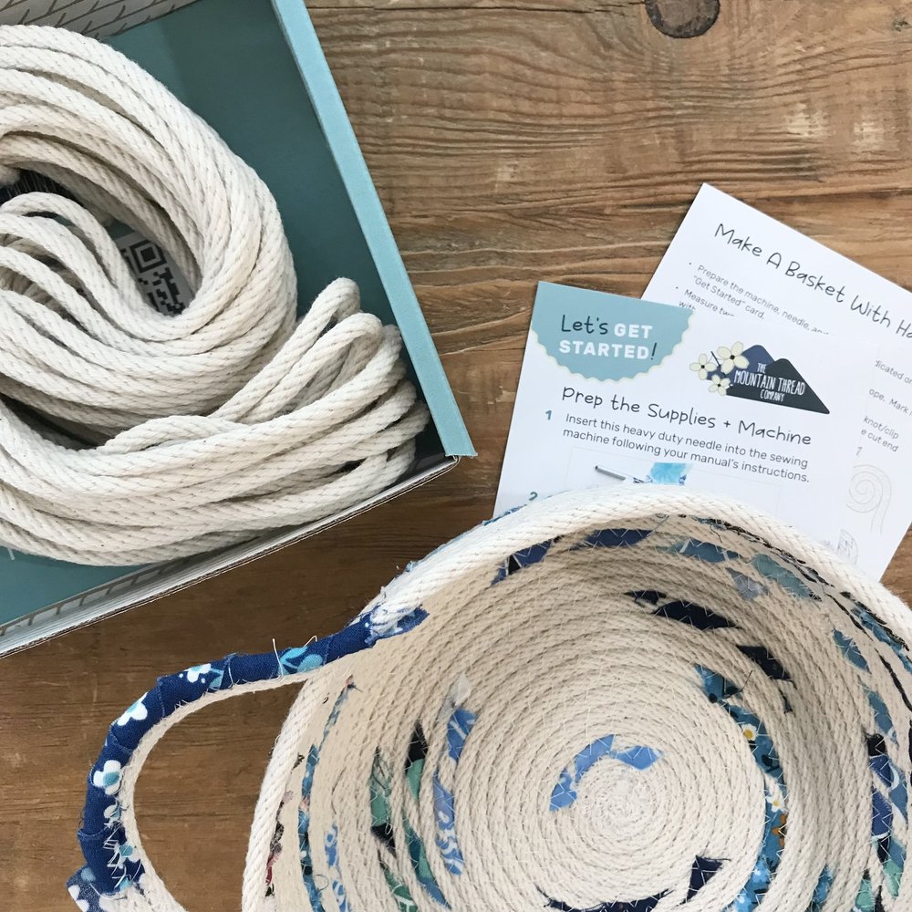 DIY Coiled Rope Basket Kit - Basket with Handles
