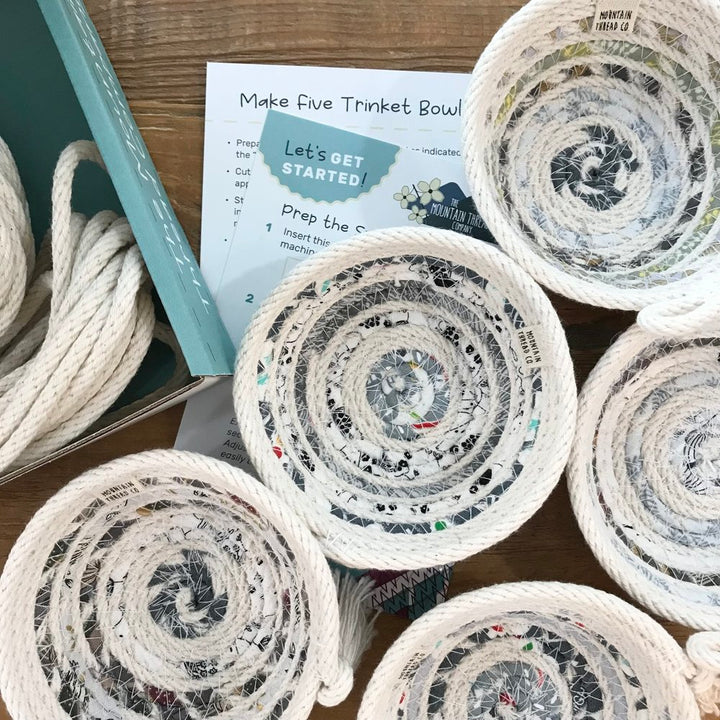 DIY Coiled Rope Basket Kit - Set of 5 Trinket Bowls
