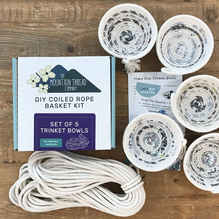 DIY Coiled Rope Basket Kit - Set of 5 Trinket Bowls