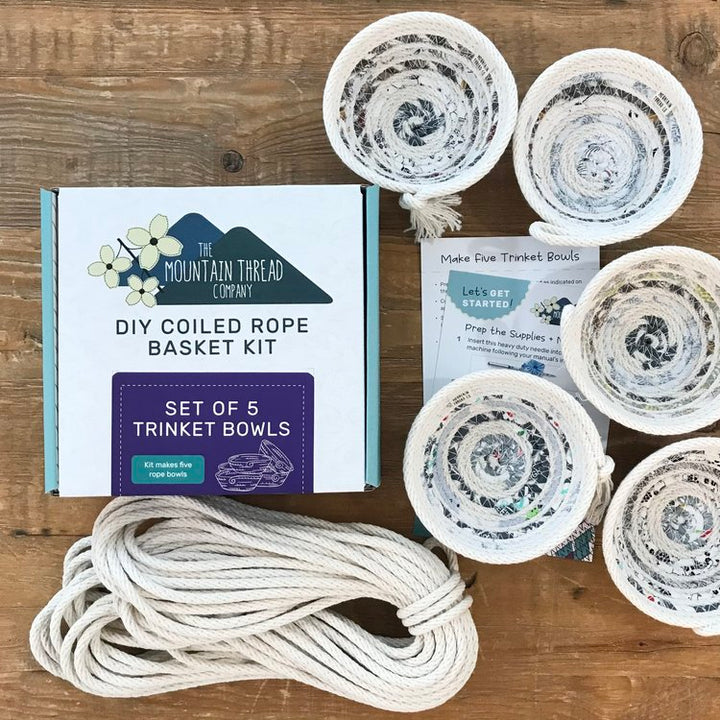 DIY Coiled Rope Basket Kit - Set of 5 Trinket Bowls