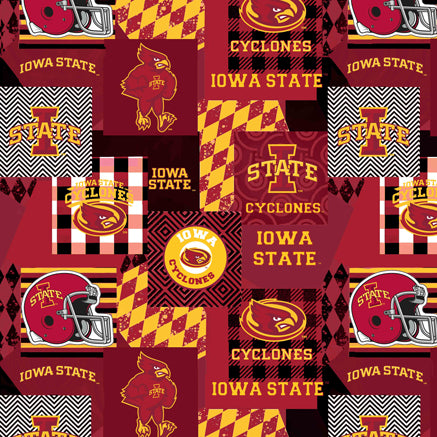 College-NCAA - Iowa State Collegiate Geometric Pattern Minky, Iowa State - ISU1367