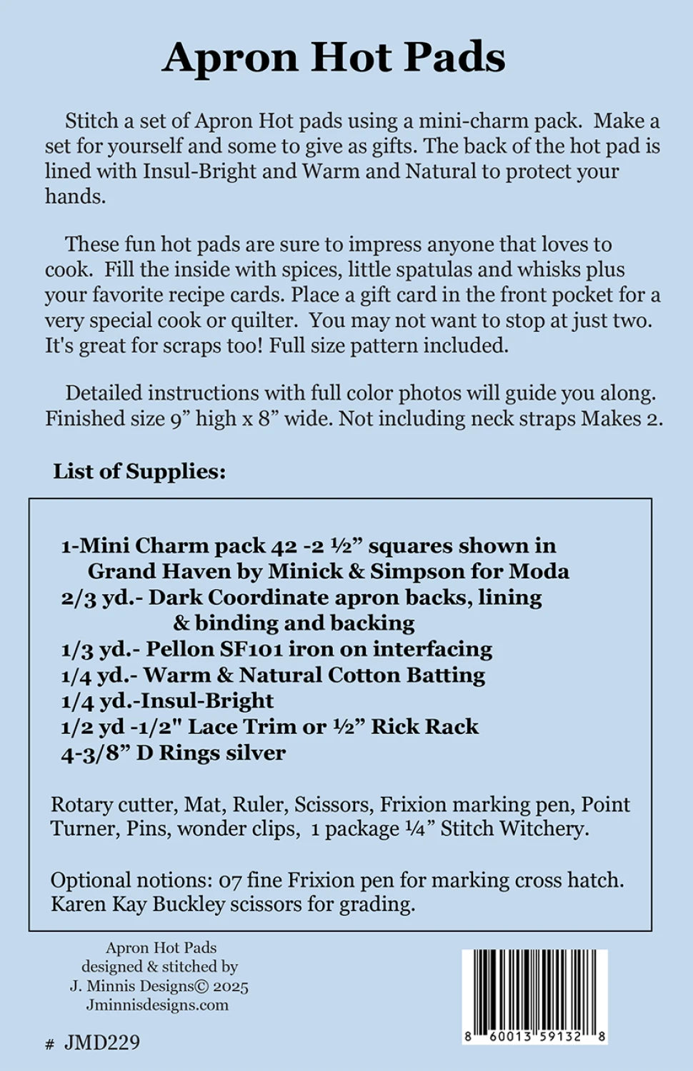 Apron Hot Pads - Pattern