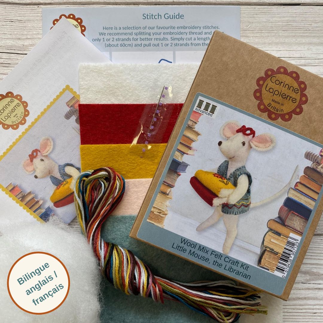 Kit # 8044C - Embroidery Little Mouse Librarian
