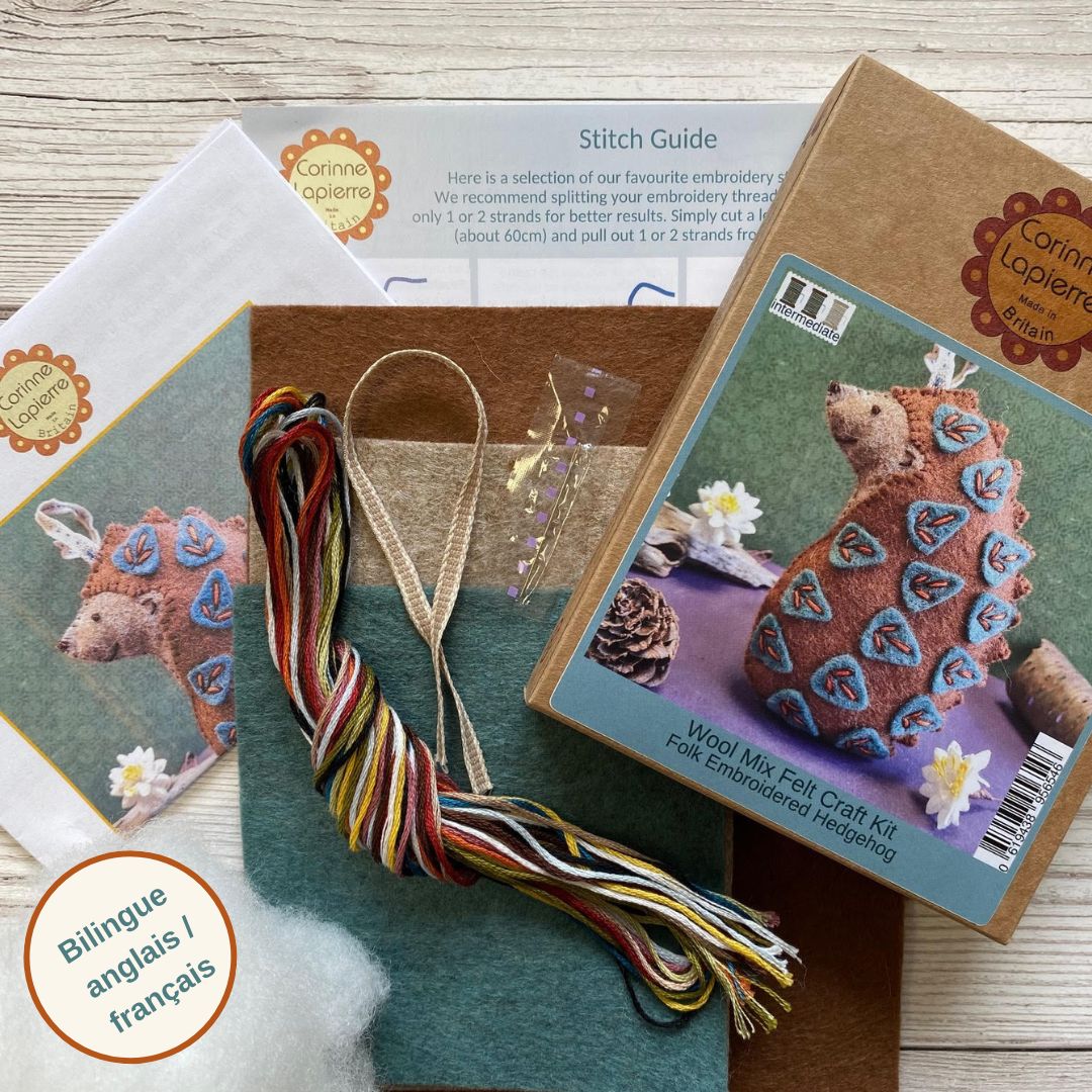 Kit # 8044O - Embroidery Folk Hedgehog