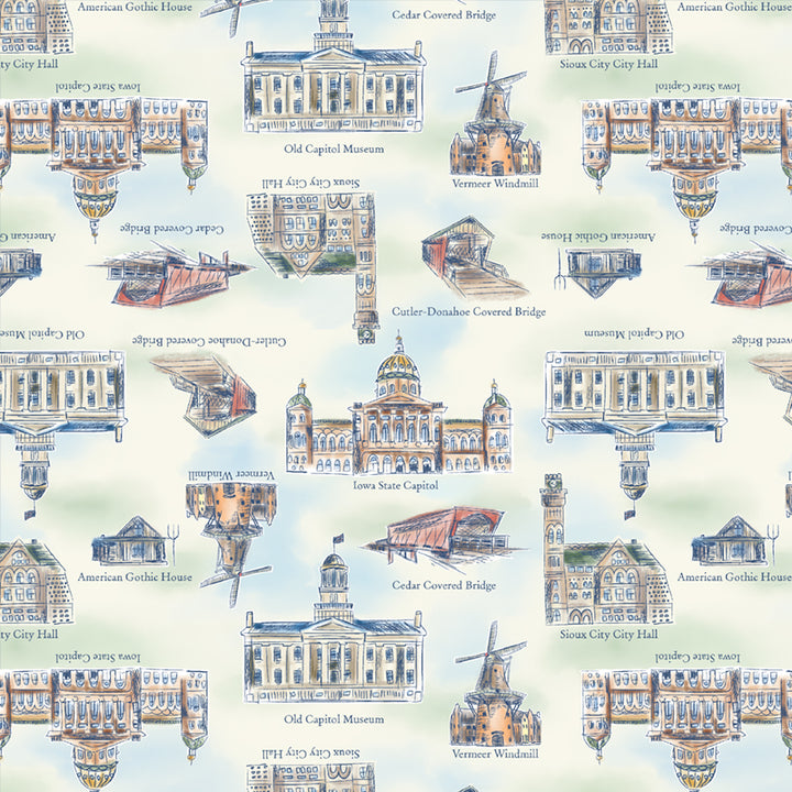2026 All Iowa Shop Hop - Landmarks, Ivory - 55314D-2
