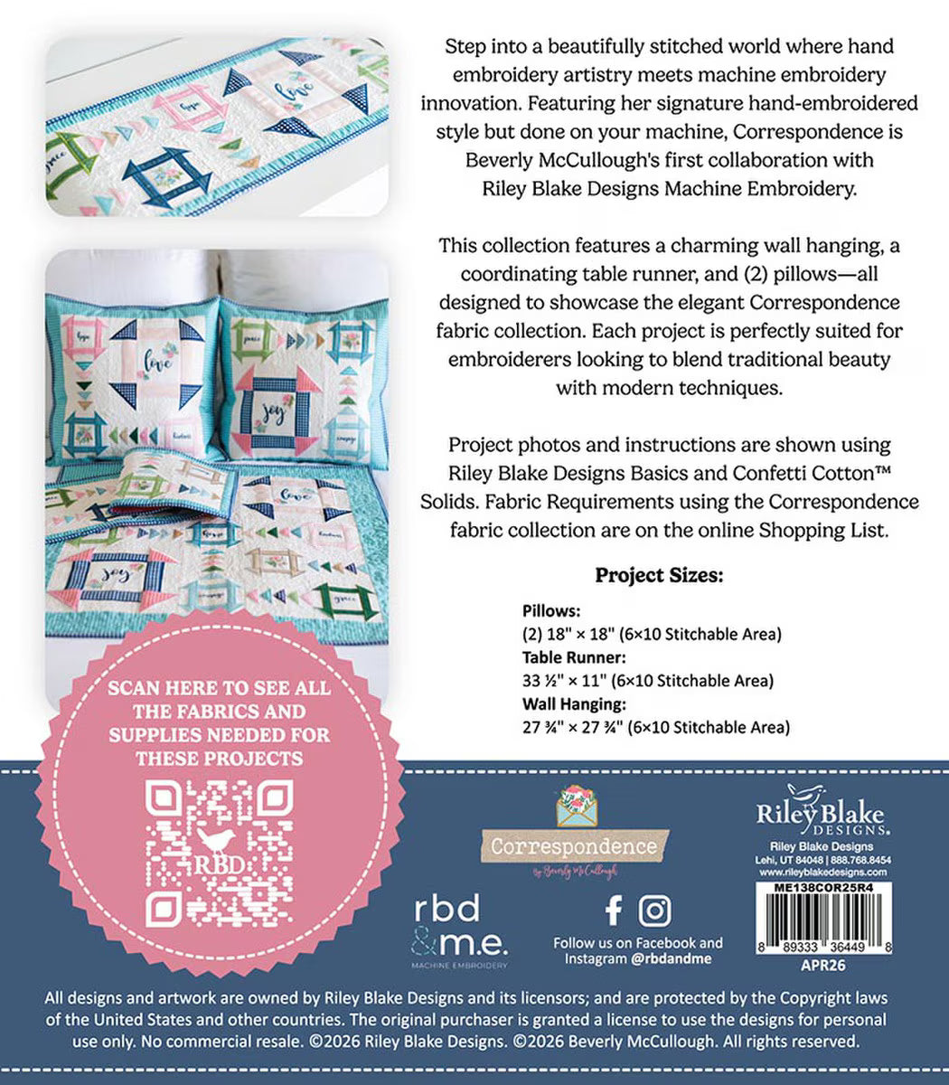 Machine Embroidery Correspondence Projects