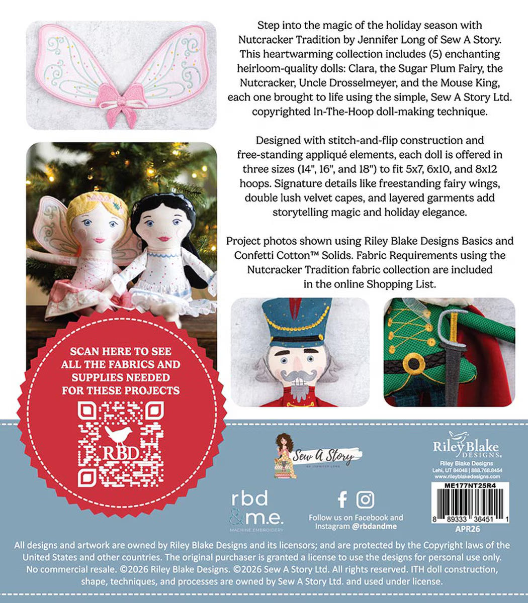 Machine Embroidery Nutcracker Tradition Dolls