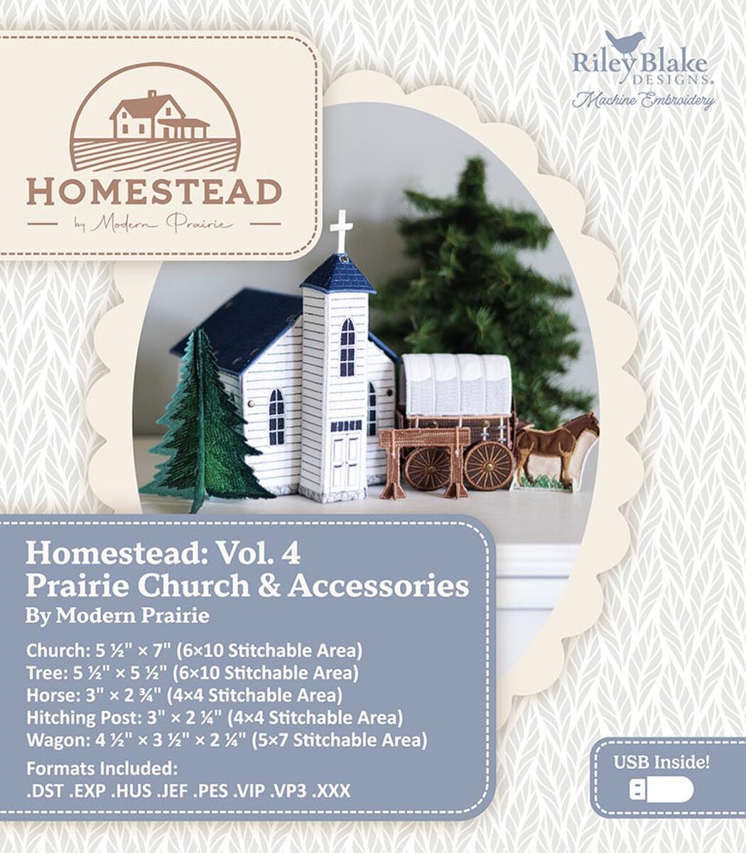 Homestead: Vol. 4 Prairie Church & Accessories - Machine Embroidery