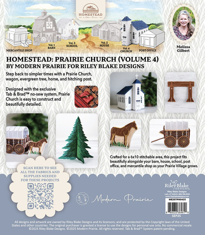 Homestead: Vol. 4 Prairie Church & Accessories - Machine Embroidery