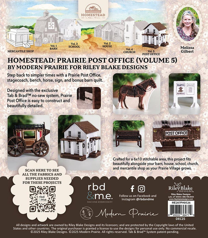 Homestead: Vol. 5 Prairie Post Office & Accessories - Machine Embroidery