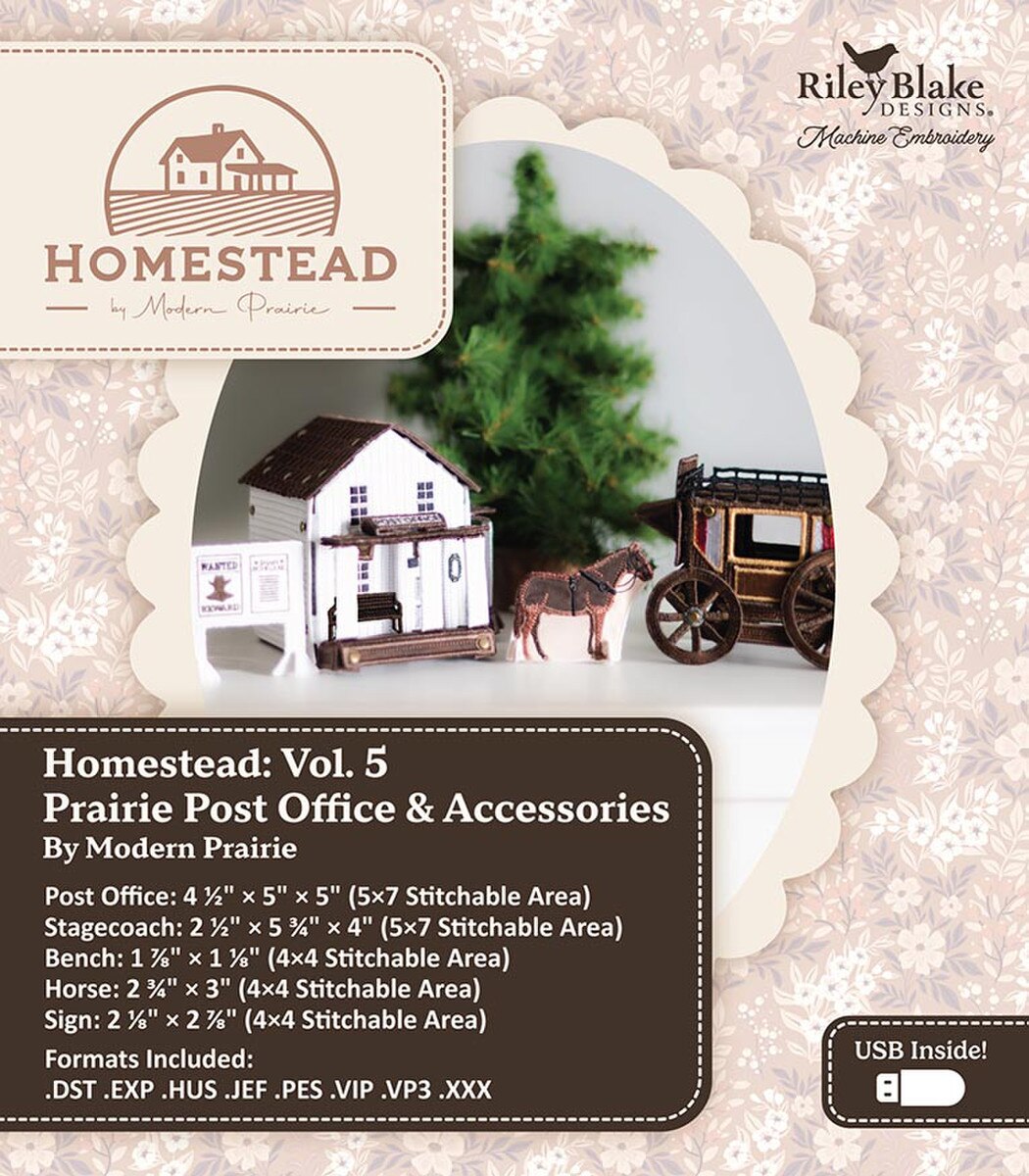 Homestead: Vol. 5 Prairie Post Office & Accessories - Machine Embroidery