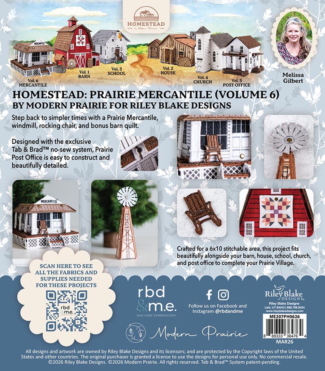Homestead: Vol. 6 Prairie Mercantile Shop & Accessories - Machine Embroidery