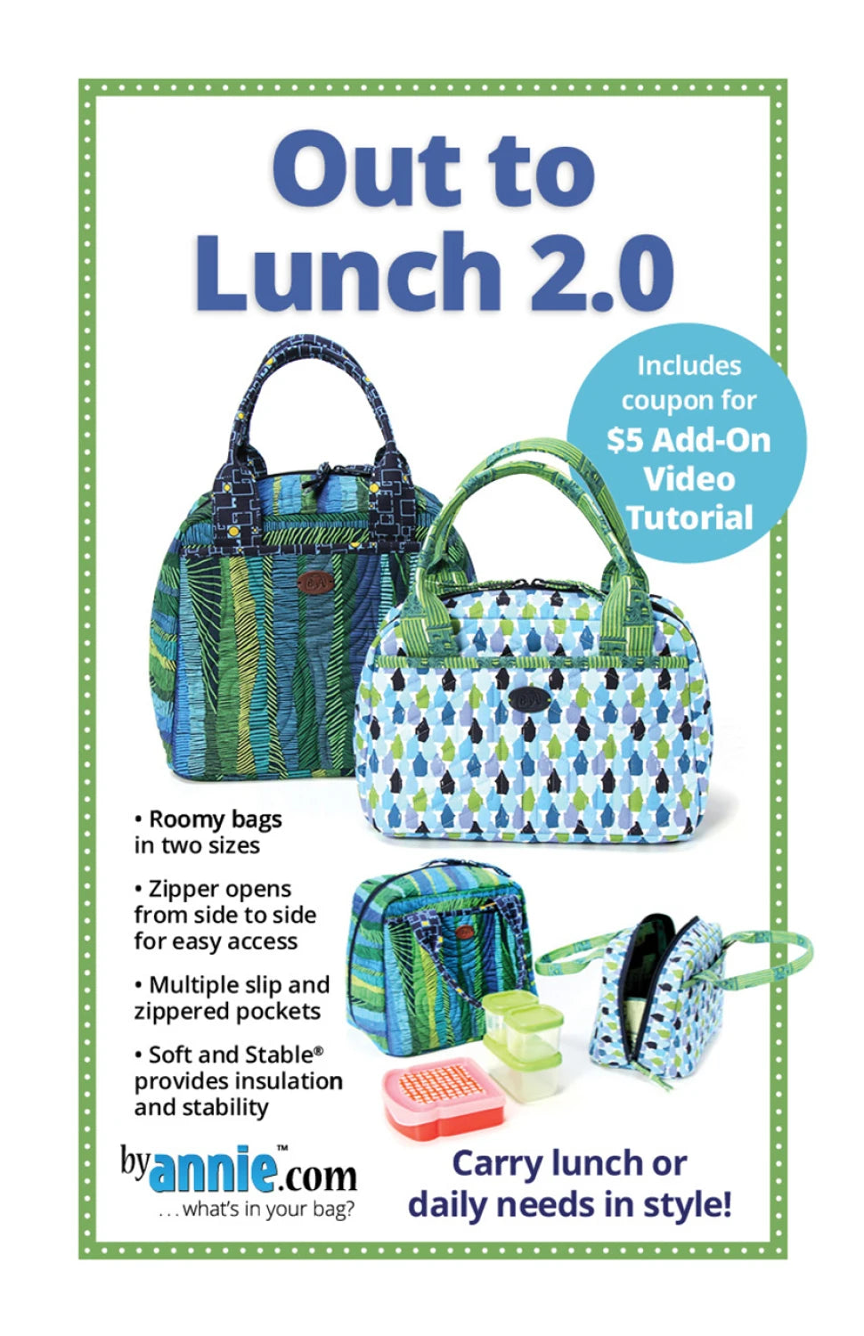 Out to Lunch 2.0 - Lunch Tote Pattern
