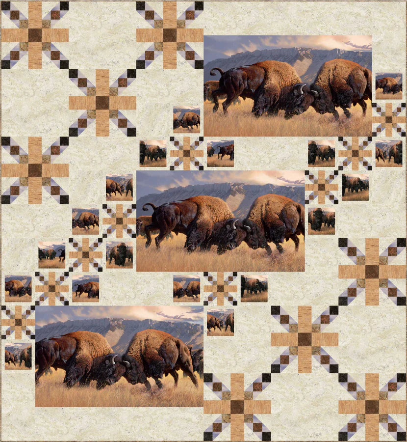Bison at the Border - Panel Quilt Pattern