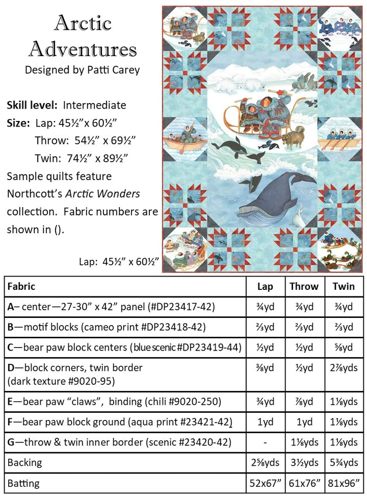 Arctic Adventures - Panel Quilt Pattern