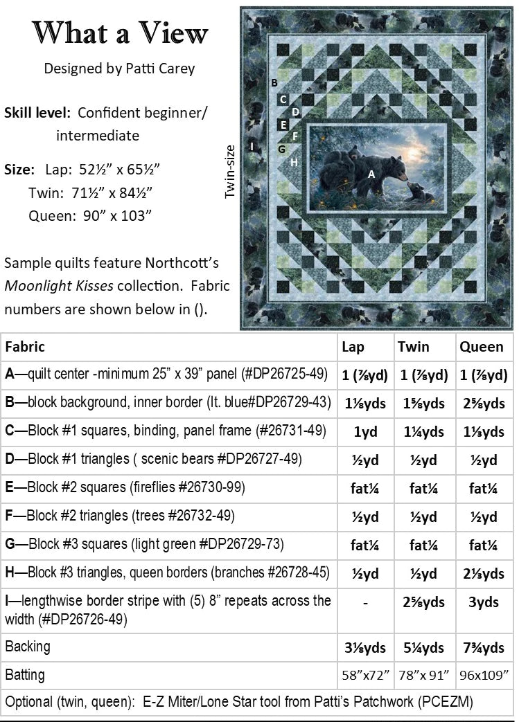 What a View - Panel Quilt Pattern