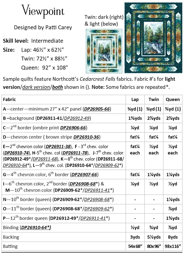 Viewpoint - Panel Quilt Pattern