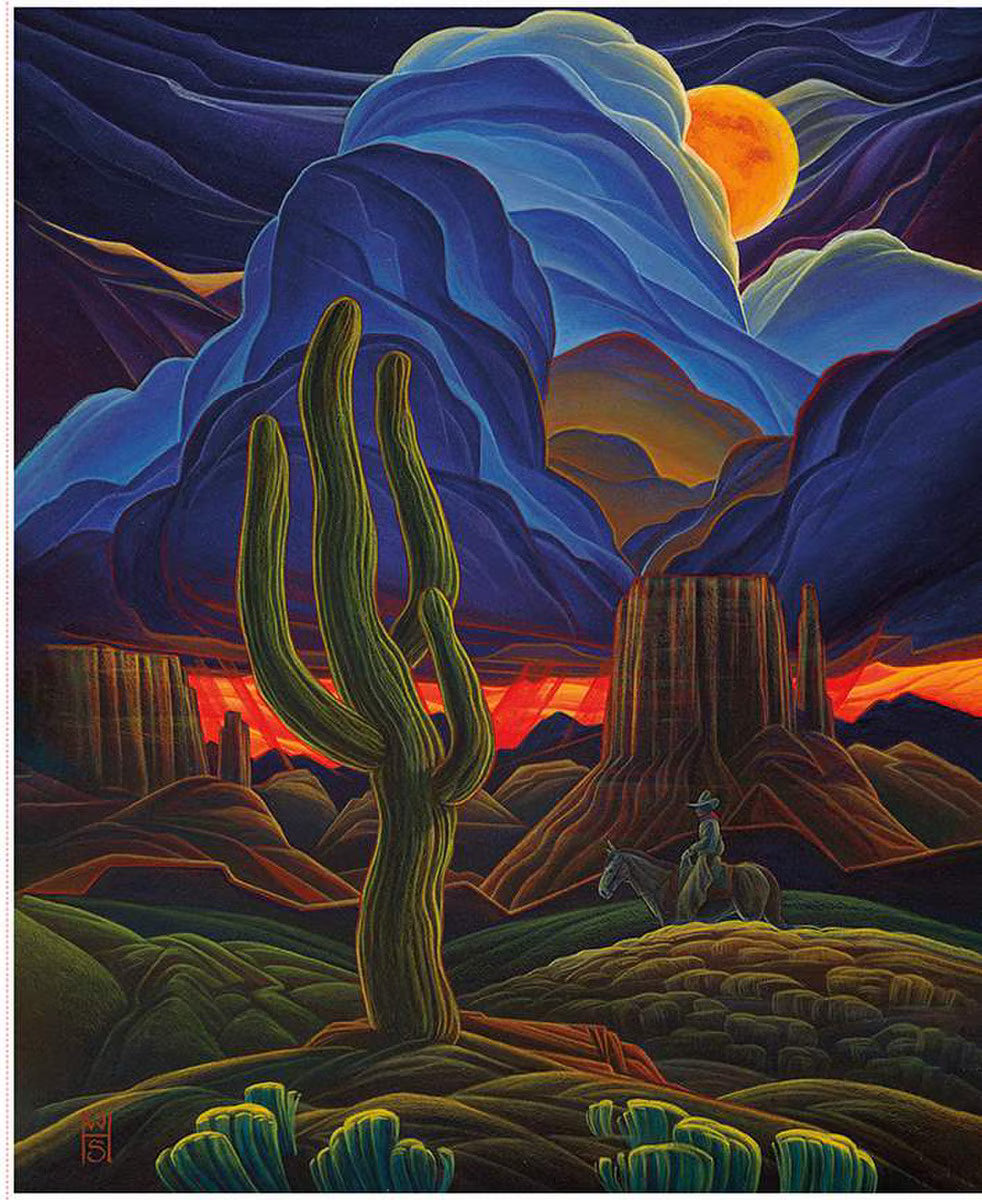 Panel 478 - Western Reflections Moonlit Trail Panel