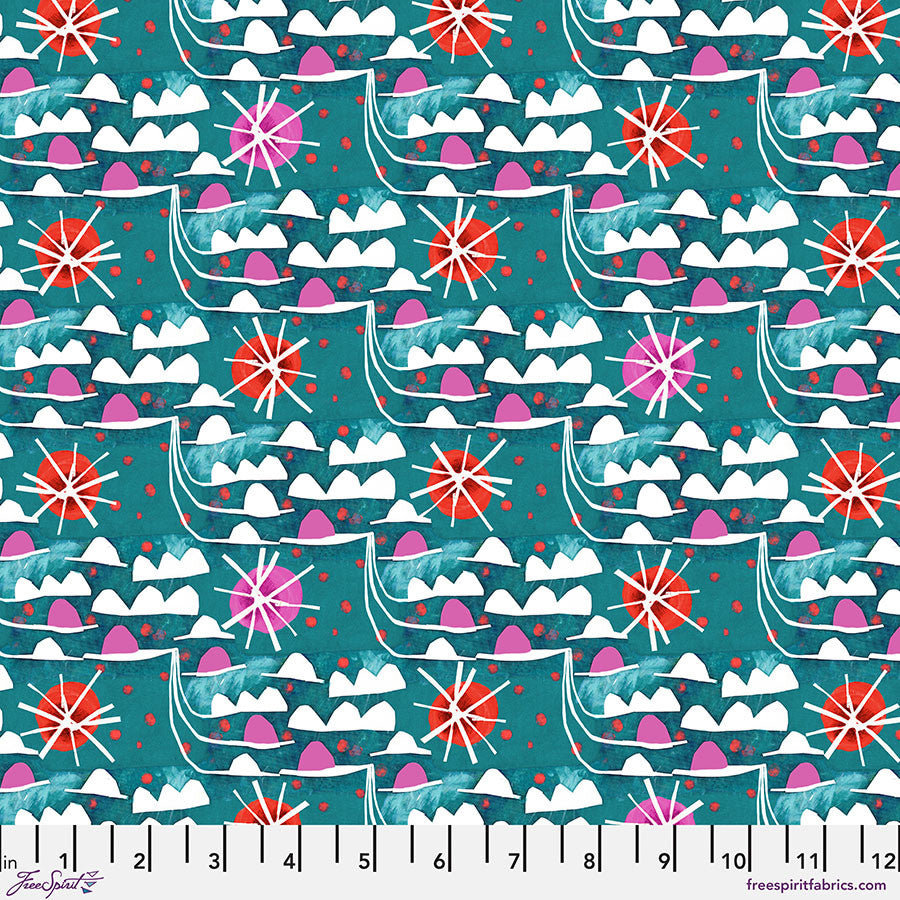 Colori - Waves, Teal - PWES044.TEAL