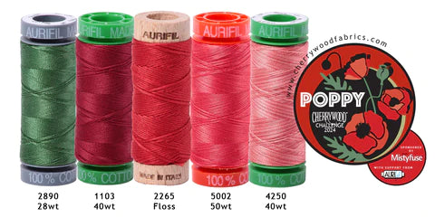 Aurifil Cherrywood Challenge Thread Box - Poppy