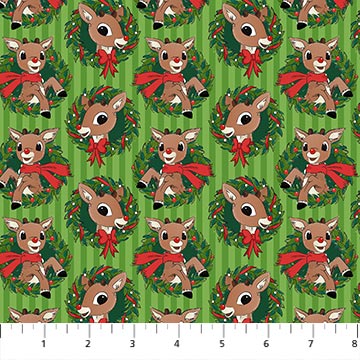 Rudolph The Red-Nosed Reindeer - Rudolph Wreath, Green - RD1002-73