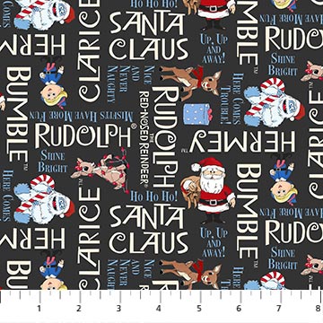 Rudolph The Red-Nosed Reindeer - Phrases, Charcoal - RD1006-96