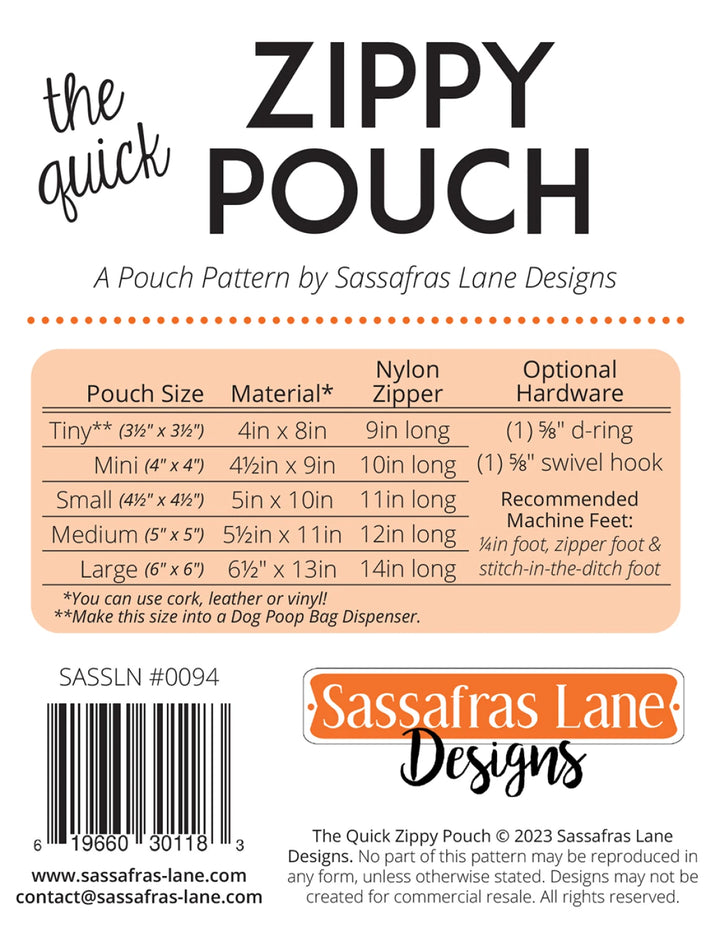 The Quick Zippy Pouch - Pattern