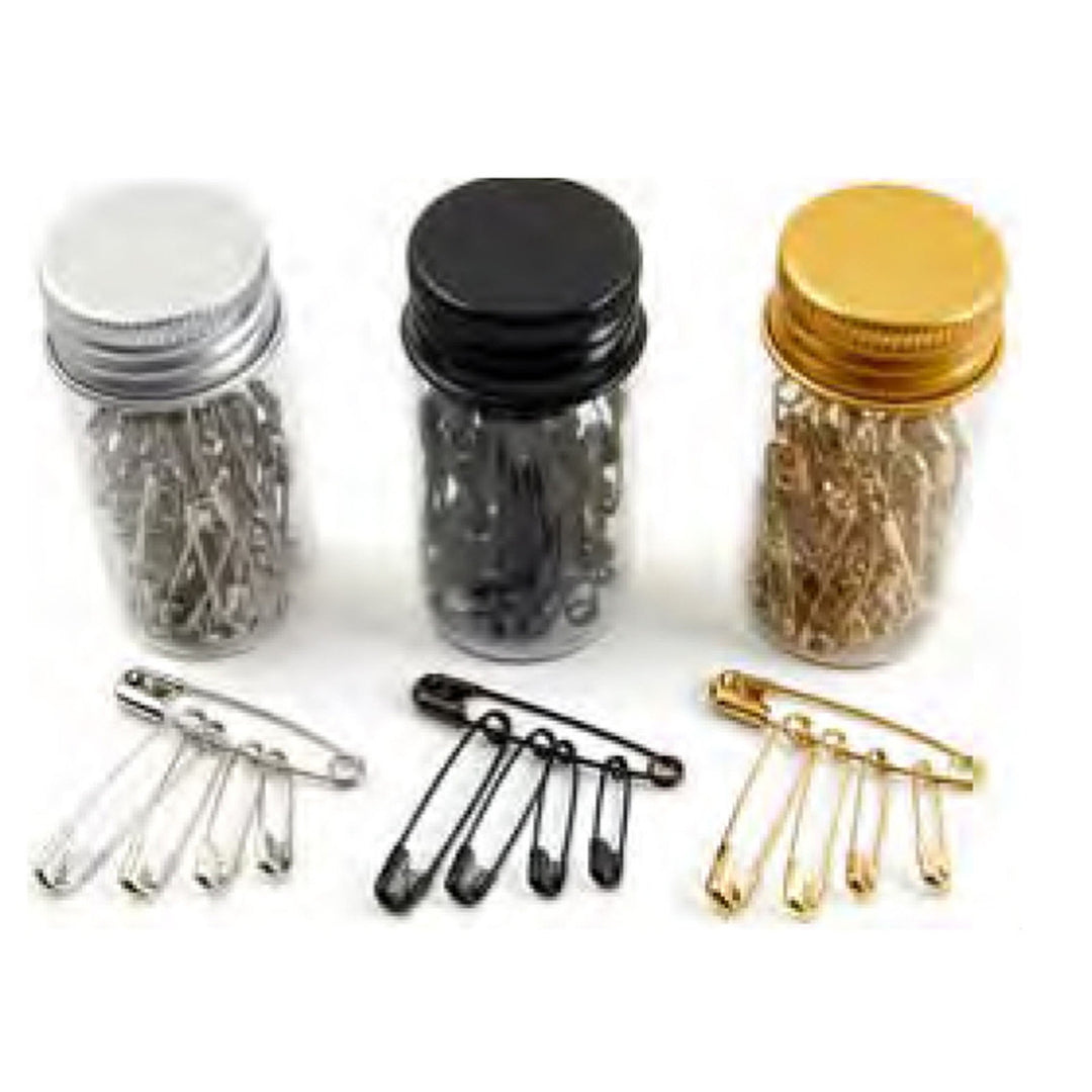 Safety Pins In Glass Jar
