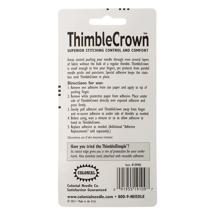 Thimble Crown Stainless Steel With Adhesive