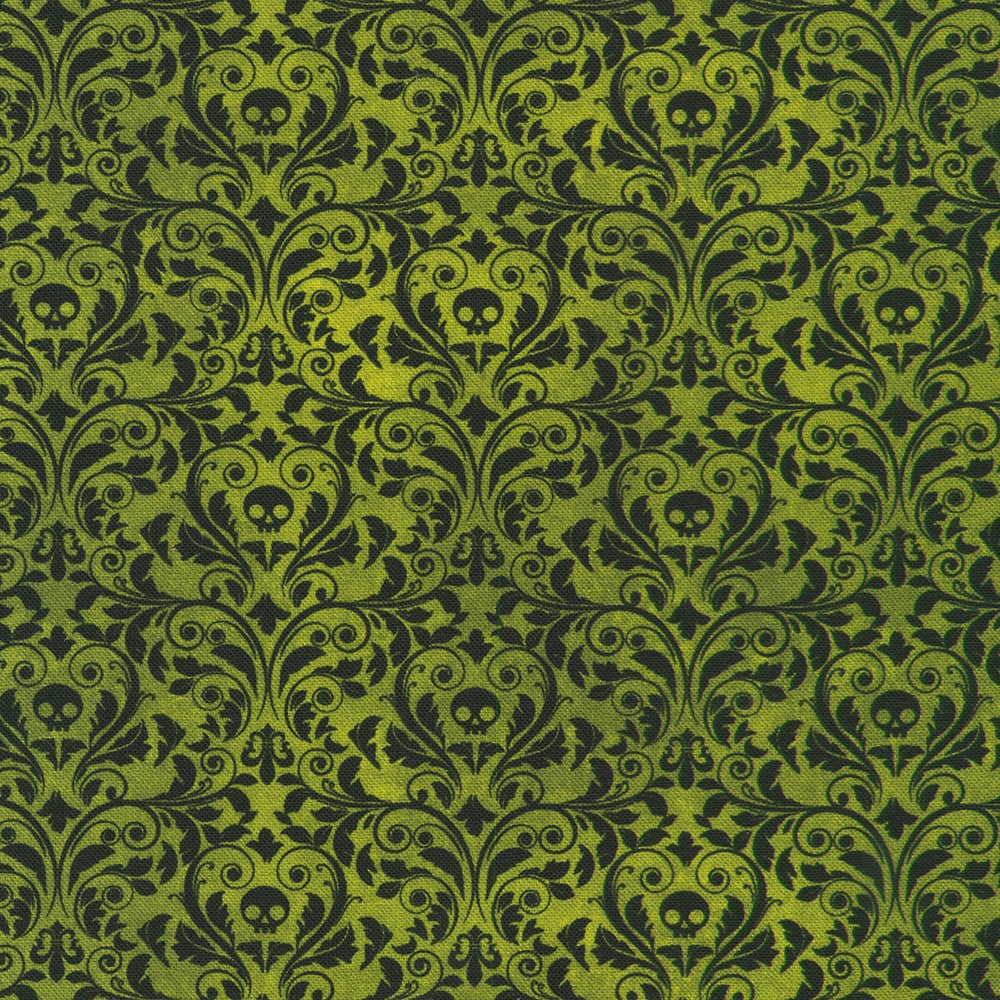 Ravenwood - Skulls and Fluer-De-Lis, Acid Lime - SRKD-23998-304
