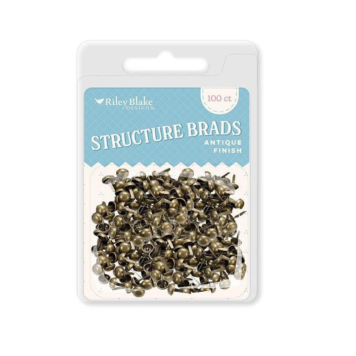 Structure Brads for Machine Embroidery - 100 pc Antique Bronze