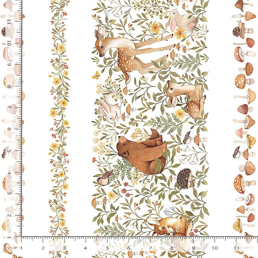 Count On Me -  Woodland Friends Stripe, White - DNS3322