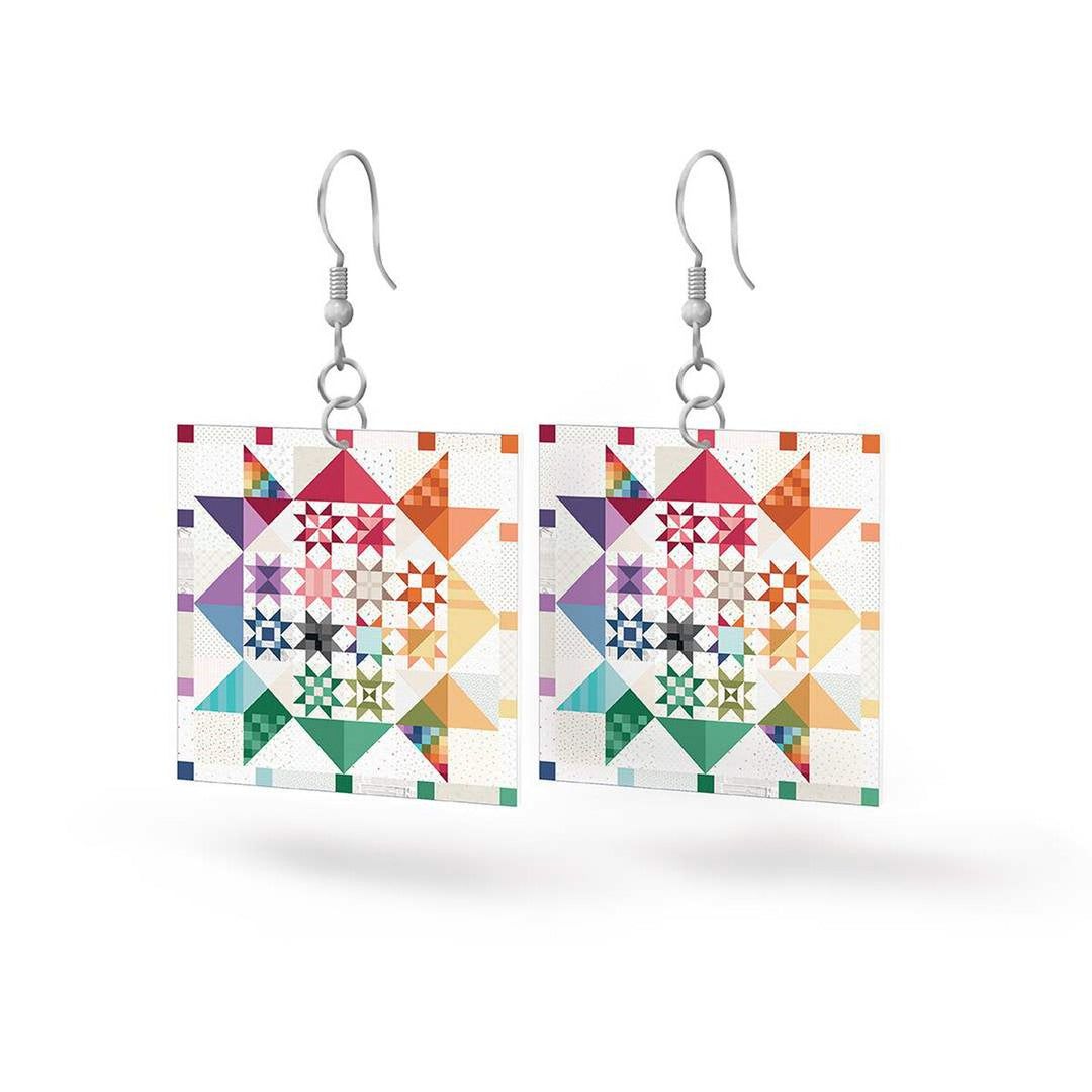 Leather Square Earrings - Shine Together