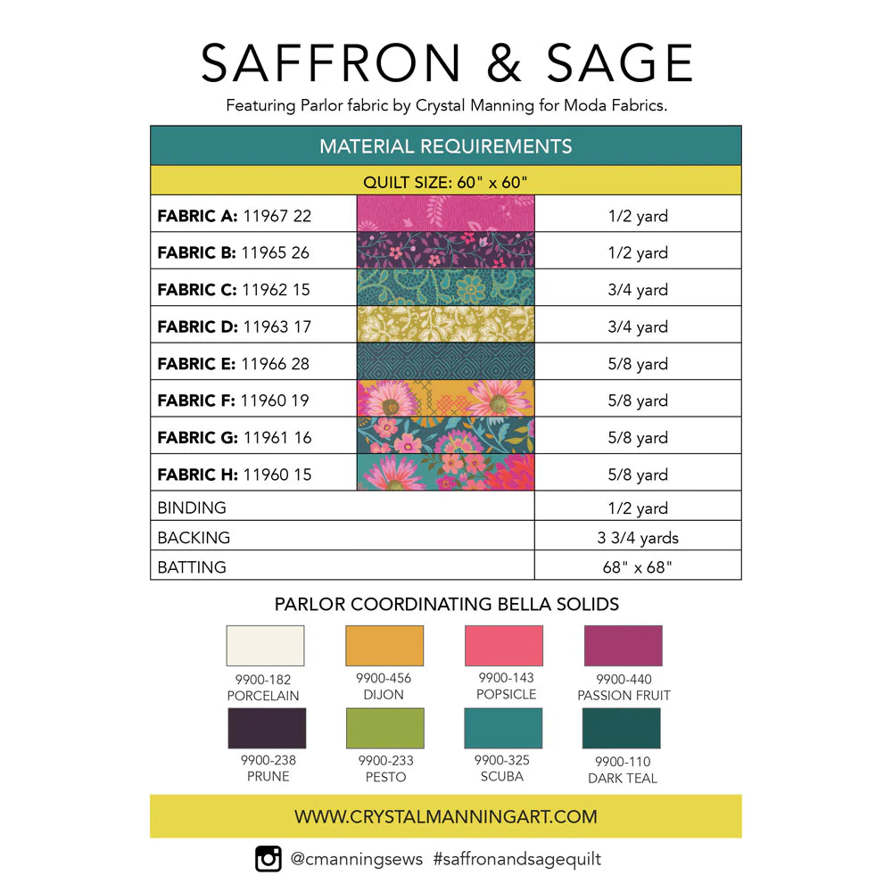 Saffron & Sage Quilt Pattern