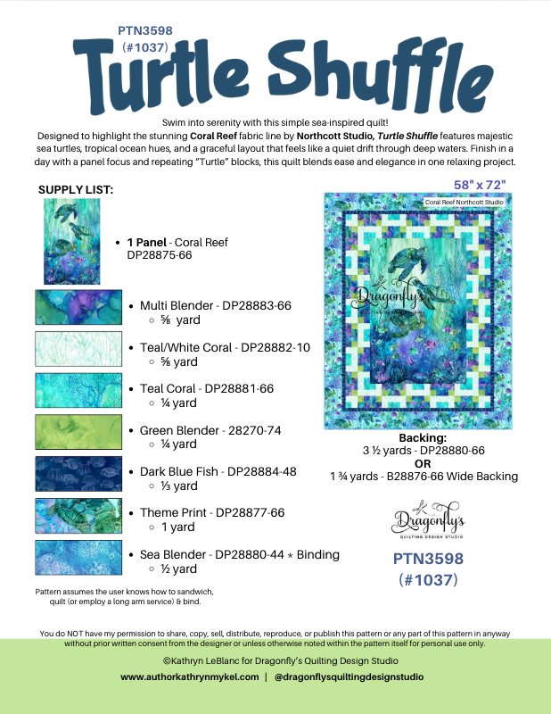 Turtle Shuffle - Panel Quilt Pattern