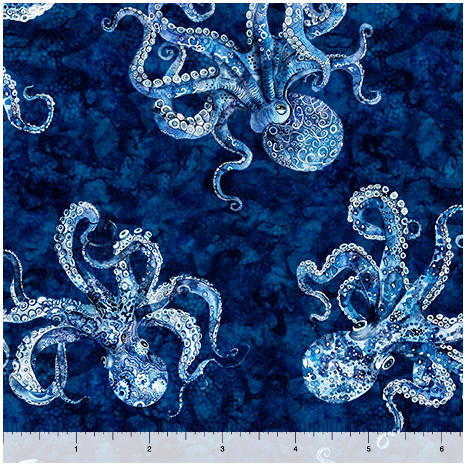 Ocean Blues - Octopus, Navy - 30858-N