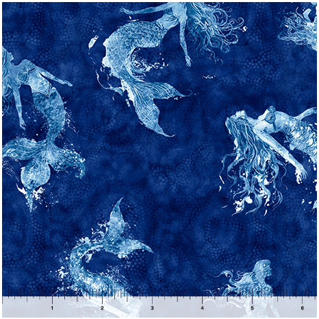 Ocean Blues - Mermaids, Navy - 30859-N