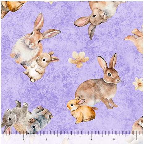 Hunny Bunny - Tossed Bunnies, Lilac - 30979-L